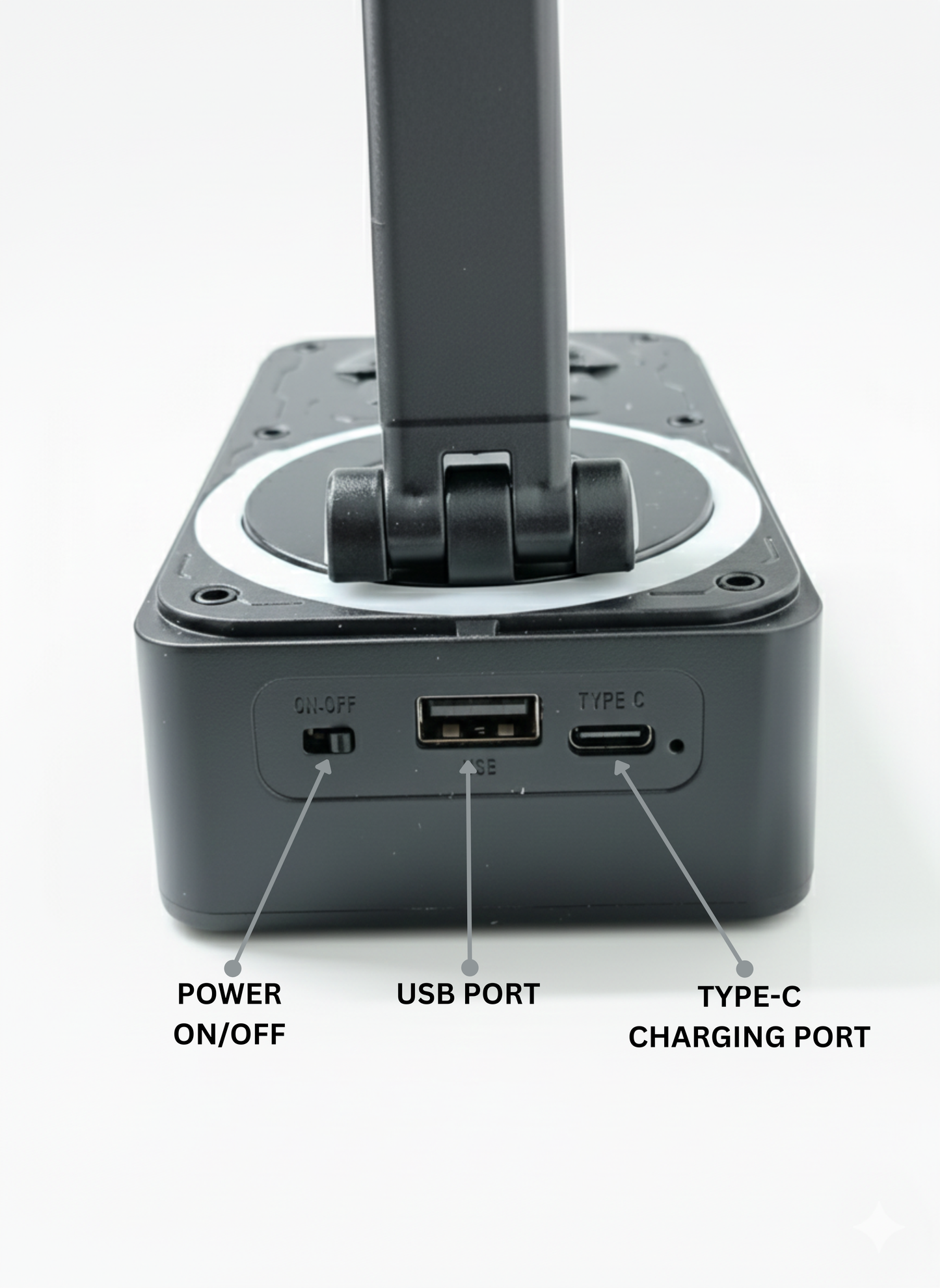 GeneCore MultiView DeskHub | Wireless Bluetooth Speaker & Ergonomic Mobile Phone Stand 2-in-1