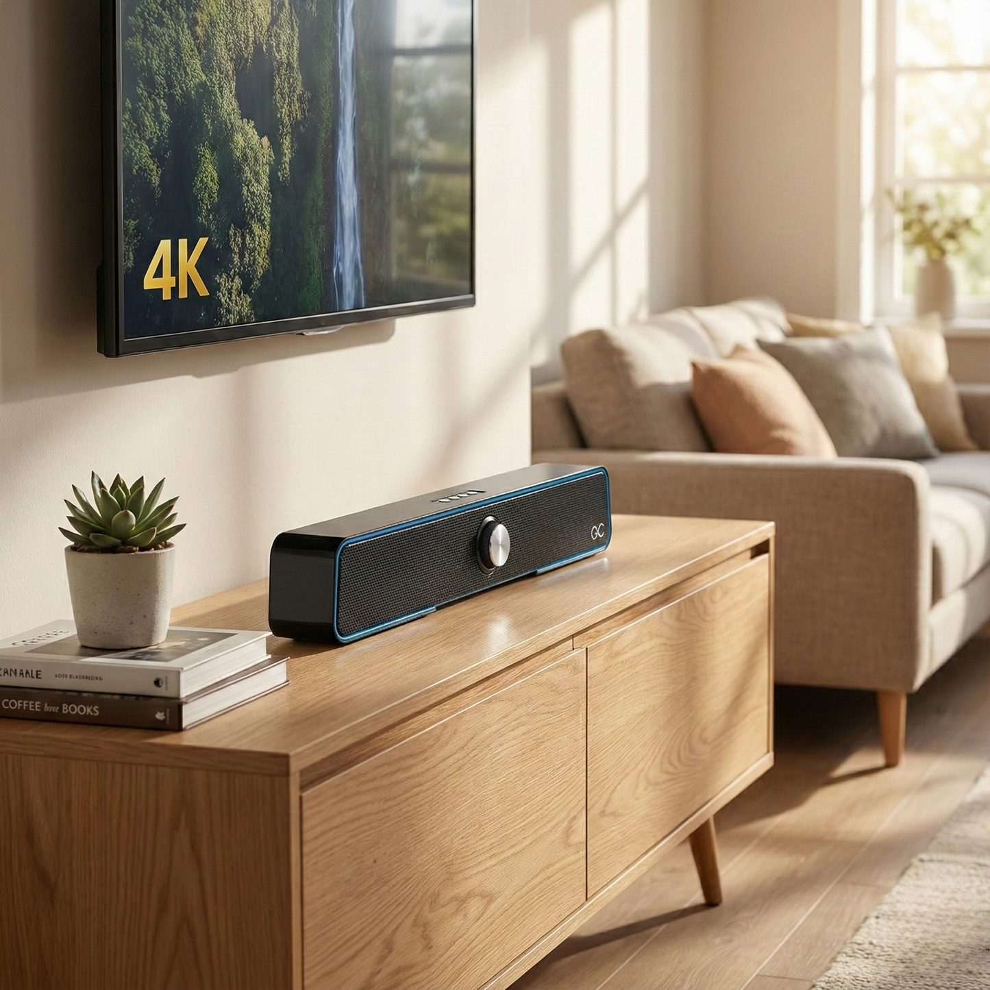 GeneCore WeaveSound Duo | Compact Fabric-Wrapped Bluetooth Speaker with Micro SD/USB and Aesthetic Design