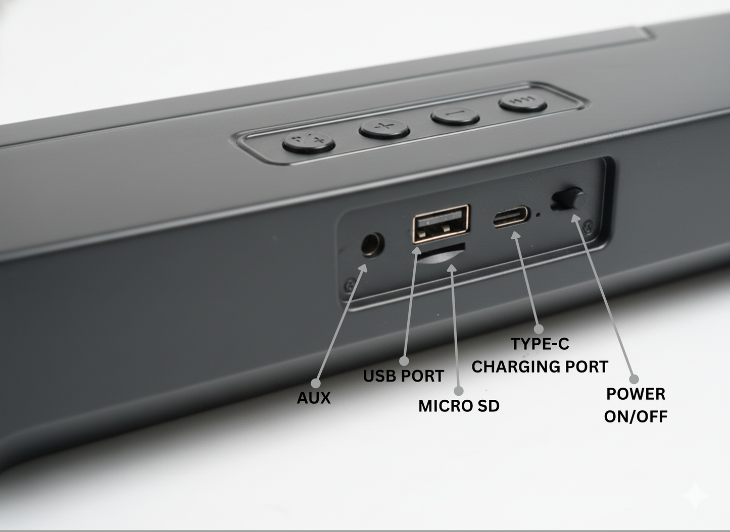 GeneCore ChromaPulse Soundbar | Dynamic RGB LED Bluetooth Speaker with Immersive Light Show and Multi-Input