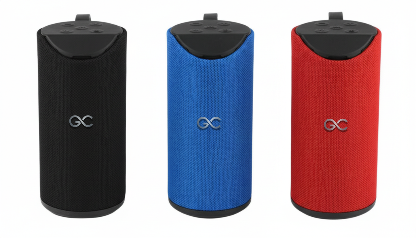 GeneCore Cylindro | 360° Portable Bluetooth Speaker with Power Bank & Multi-Input (USB/MicroSD/AUX)