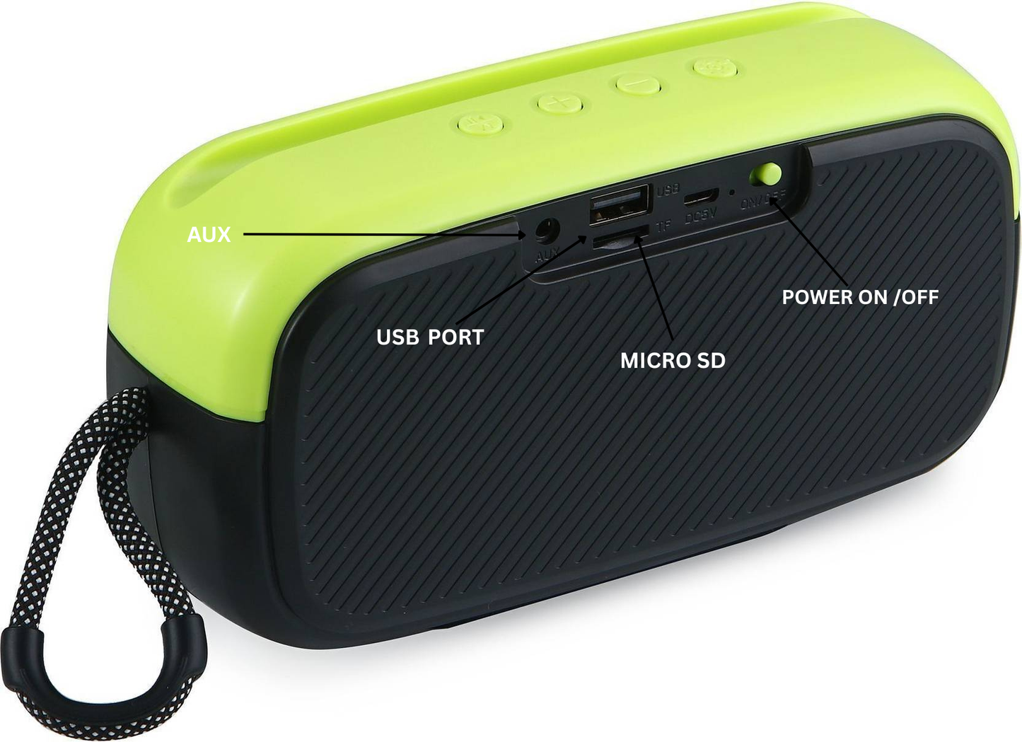 GeneCore AuroraSound Stereo | Portable Wireless Bluetooth Speaker with Dynamic RGB Light Rings & AUX/USB/MicroSD