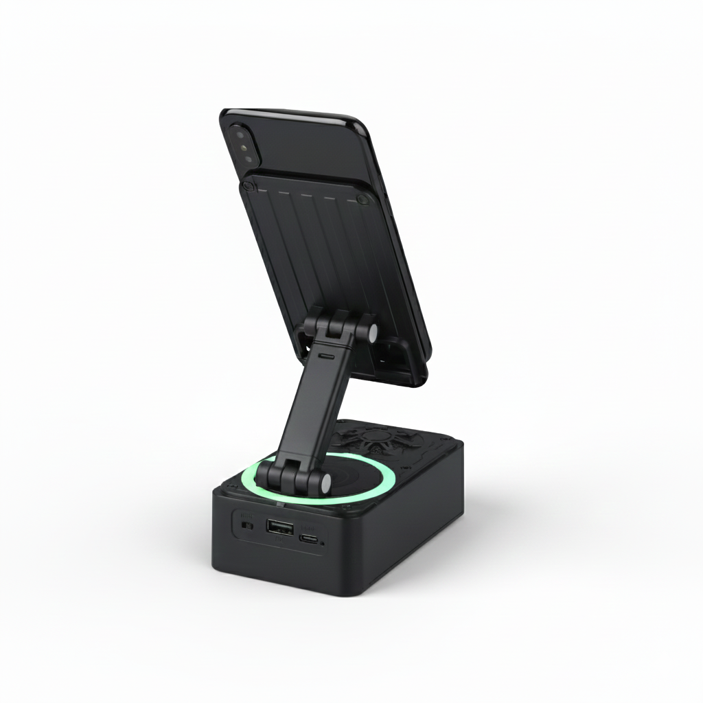 GeneCore MultiView DeskHub | Wireless Bluetooth Speaker & Ergonomic Mobile Phone Stand 2-in-1