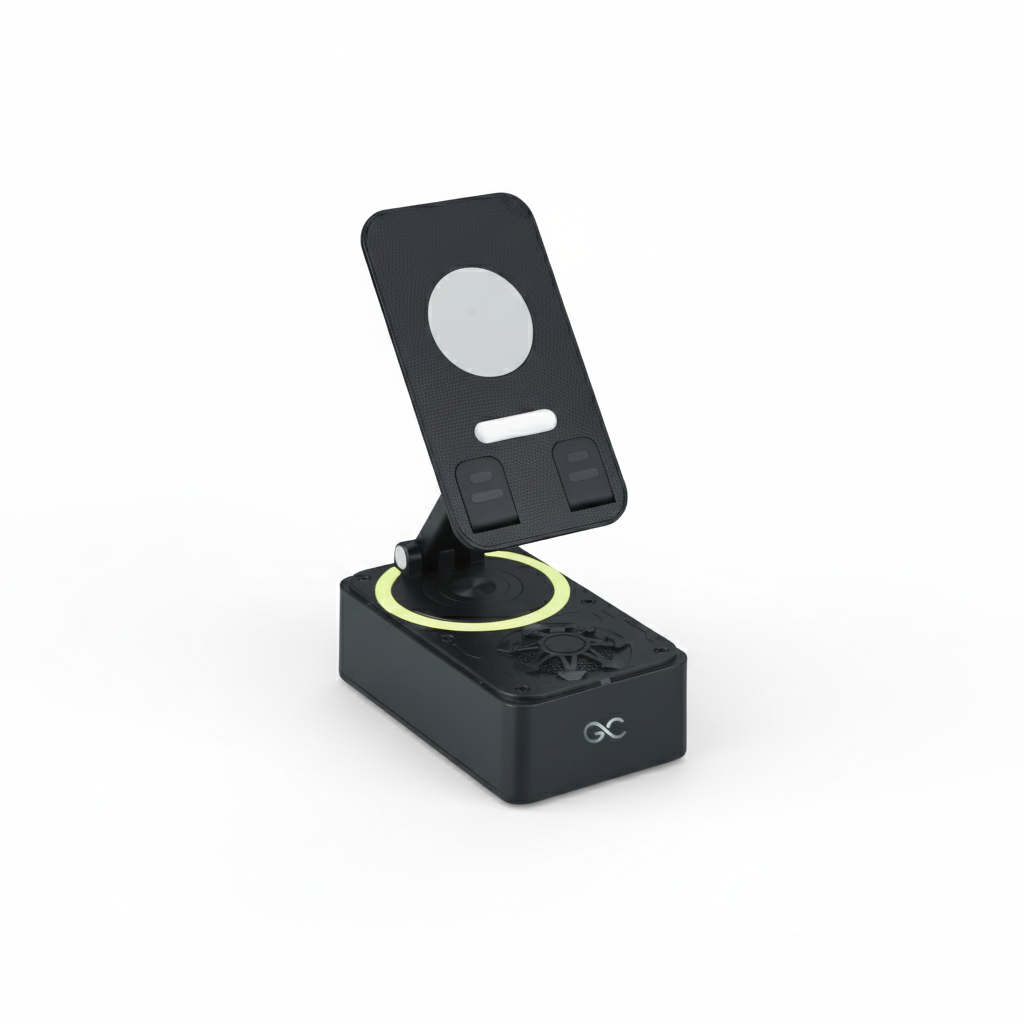 GeneCore MultiView DeskHub | Wireless Bluetooth Speaker & Ergonomic Mobile Phone Stand 2-in-1
