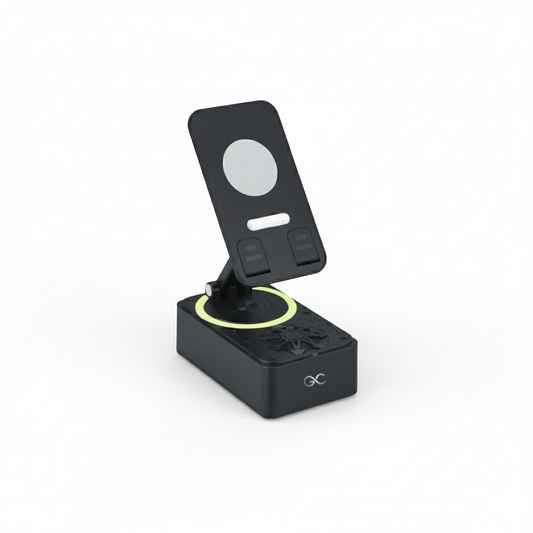 GeneCore MultiView DeskHub | Wireless Bluetooth Speaker & Ergonomic Mobile Phone Stand 2-in-1