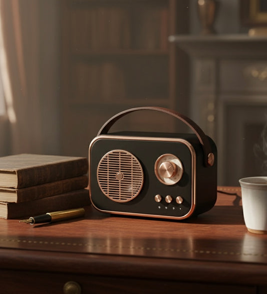 GeneCore TuneMaster V10 | Retro Style Bluetooth Speaker with Tuner Dial, USB & Micro SD Inputs