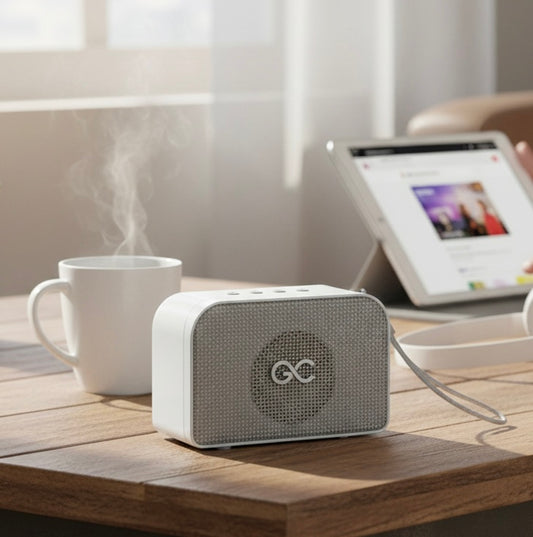 GeneCore GoClip Mini | Ultra-Portable Cylindrical Bluetooth Speaker with Durable Carry Loop and Type-C