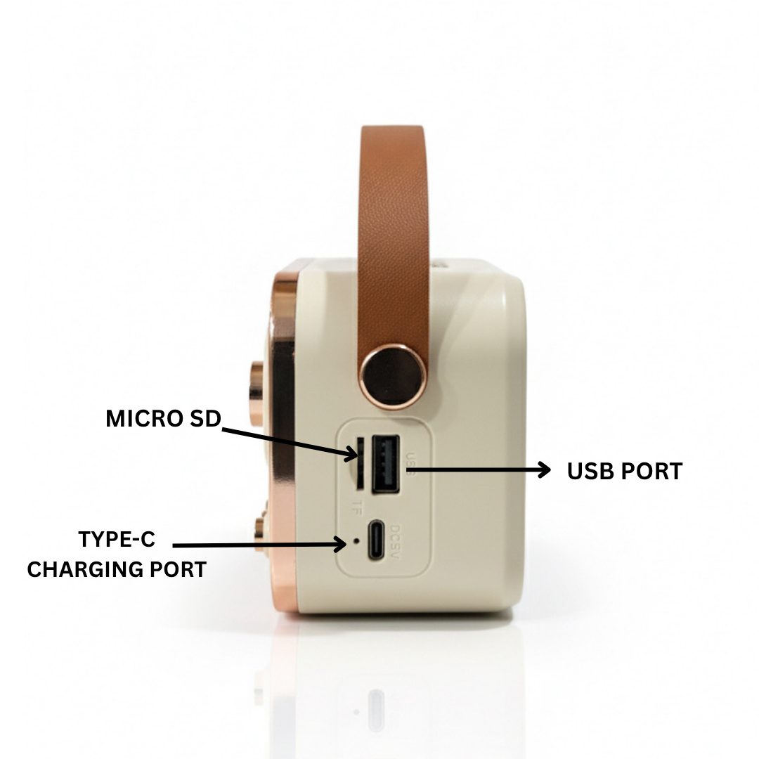 GeneCore TuneMaster V10 | Retro Style Bluetooth Speaker with Tuner Dial, USB & Micro SD Inputs