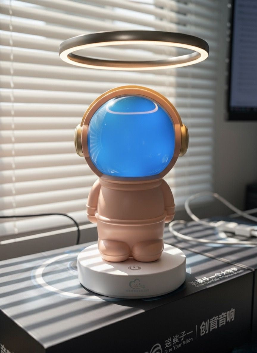 GeneCore AstroMuse | Bluetooth Astronaut Speaker with Ambient Halo Light, USB & MicroSD Playback